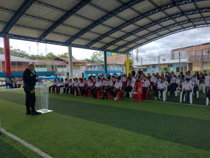 Juramentan Policías Escolares pertenecientes a hogares del programa Juntos en zona de frontera.