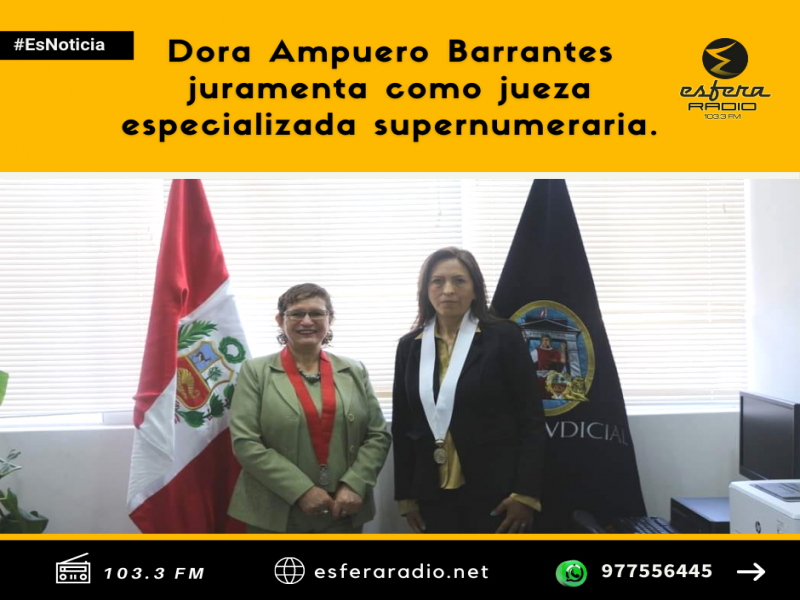 Dora Ampuero Barrantes juramenta como jueza especializada supernumeraria.