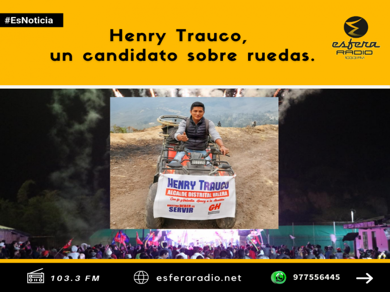 Henry Trauco, un candidato sobre ruedas.