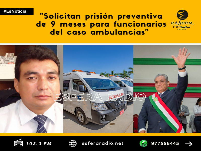 Fiscal solicita nueves meses de prisión preventiva para Altamirano y otros funcionarios por el caso ambulancias.