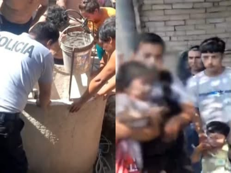 Policía y Comunidad unidos salvan a niña que cayó a un pozo de cuatro metros.