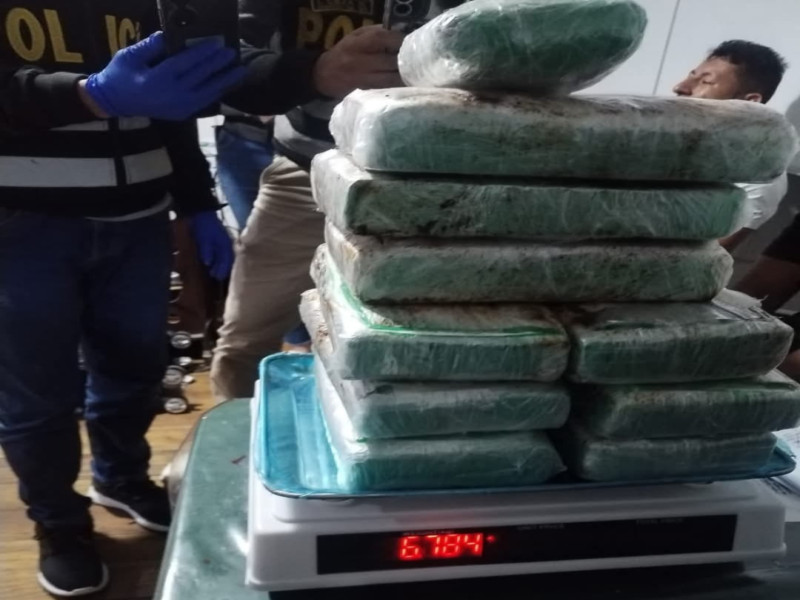 Incautan más de 13 kilos de cocaína y detienen a dos personas
